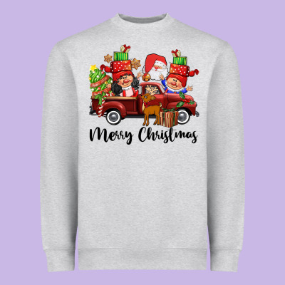 Merry Christmas Truck Gnomies Heavyweight Sweatshirt Designed By Cowgirlartshop