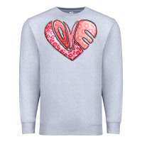 Heather Grey heart shaped love valentine's day Premium Sweatshirt - LillyAllenDesigns