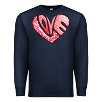 Navy heart shaped love valentine's day Premium Sweatshirt - LillyAllenDesigns