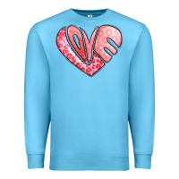 Ocean Blue heart shaped love valentine's day Premium Sweatshirt - LillyAllenDesigns