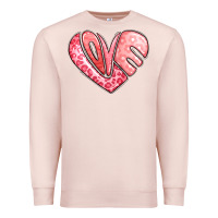 Pale Pink heart shaped love valentine's day Premium Sweatshirt - LillyAllenDesigns