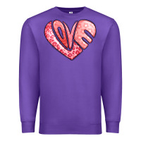 Purple heart shaped love valentine's day Premium Sweatshirt - LillyAllenDesigns
