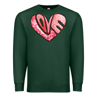 Sports Green heart shaped love valentine's day Premium Sweatshirt - LillyAllenDesigns