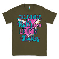 Army Green The Thunder Rolls And The Lıghtnıng Strikes Classic Tee - JahusDesignShop