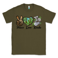 Army Green peace love koala Classic Tee - LillyAllenDesigns
