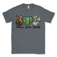 Charcoal Heather peace love koala Classic Tee - LillyAllenDesigns
