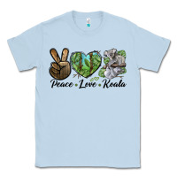 Dusty Blue peace love koala Classic Tee - LillyAllenDesigns