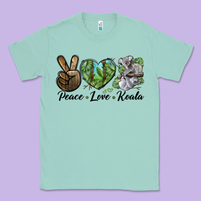 Peace Love Koala Classic Tee Designed By Lillyallendesigns