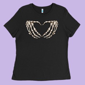 Skeleton Heart Ladies Tee Designed By Maliassmallbusiness