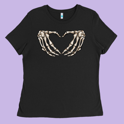Skeleton Heart Ladies Tee Designed By Maliassmallbusiness