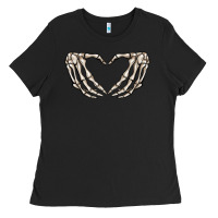 Black skeleton heart Ladies Tee - MaliasSmallBusiness