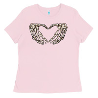 Bubblegum Pink skeleton heart Ladies Tee - MaliasSmallBusiness