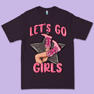 Lets Go Girls Cowgirl Boots Star Premium Tee Designed By Maliassmallbusiness