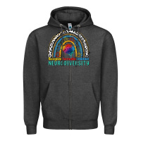 Charcoal Heather Recognize normalize embrace neurodiversity Autism Zipper Hoodie - FaDigitalArtStudio