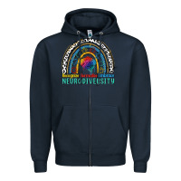 Navy Recognize normalize embrace neurodiversity Autism Zipper Hoodie - FaDigitalArtStudio