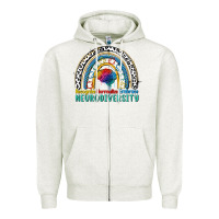 Oatmeal Heather Recognize normalize embrace neurodiversity Autism Zipper Hoodie - FaDigitalArtStudio