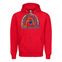 Red Recognize normalize embrace neurodiversity Autism Zipper Hoodie - FaDigitalArtStudio