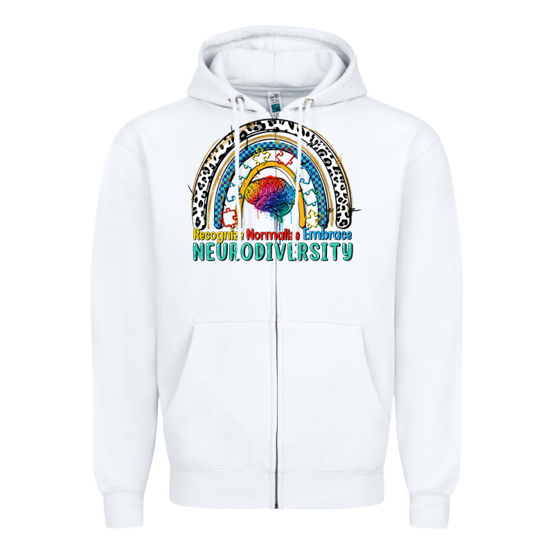 Recognize Normalize Embrace Neurodiversity Autism Zipper Hoodie by FaDigitalArtStudio | Teevron