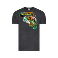Vintage Black Florida Map with Sunflower and Serape Cactus Vintage Tee - Bettercallsaul