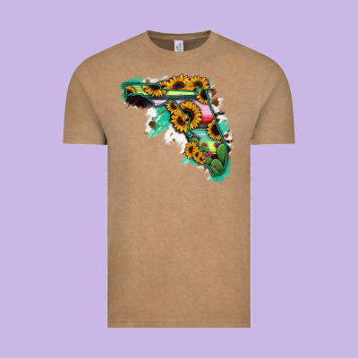 Florida Map With Sunflower And Serape Cactus Vintage Tee Designed By Bettercallsaul