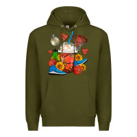 Army Green Basketball Frappe Coffee Premium Hoodie - FaDigitalArtStudio