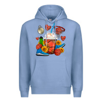 Colony Blue Basketball Frappe Coffee Premium Hoodie - FaDigitalArtStudio