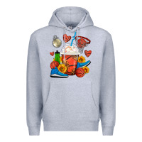Heather Grey Basketball Frappe Coffee Premium Hoodie - FaDigitalArtStudio