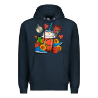 Navy Basketball Frappe Coffee Premium Hoodie - FaDigitalArtStudio