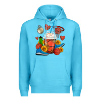 Ocean Blue Basketball Frappe Coffee Premium Hoodie - FaDigitalArtStudio