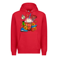 Red Basketball Frappe Coffee Premium Hoodie - FaDigitalArtStudio