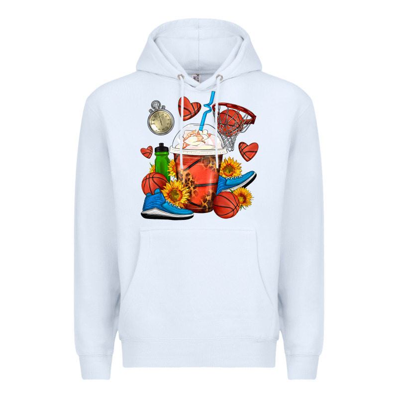 Basketball Frappe Coffee Premium Hoodie by FaDigitalArtStudio | Teevron