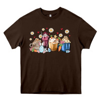 Chocolate Brown easter coffee cups Heavy Core Tee - MaliasSmallBusiness