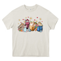 Cream easter coffee cups Heavy Core Tee - MaliasSmallBusiness
