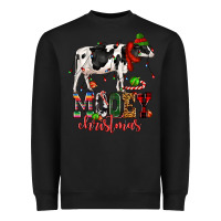 Black mooey christmas cow Heavyweight Sweatshirt - CowGirlArtShop