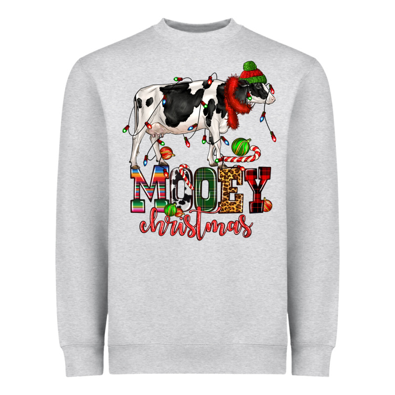 Mooey Christmas Cow Heavyweight Sweatshirt by CowGirlArtShop | Teevron