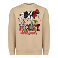 Mushroom mooey christmas cow Heavyweight Sweatshirt - CowGirlArtShop