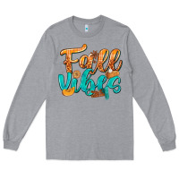 Heather Grey Fall Vibes with Food Long Sleeve Tee - texasbilliewilder