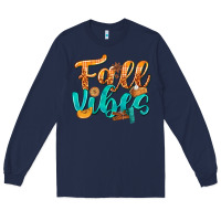 Navy Fall Vibes with Food Long Sleeve Tee - texasbilliewilder