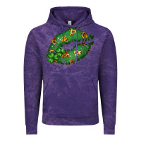 Cloud Purple Green and Leopard Patterned Irish Day Lips Vintage Hoodie - Bettercallsaul