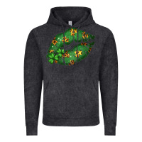 Vintage Black Green and Leopard Patterned Irish Day Lips Vintage Hoodie - Bettercallsaul