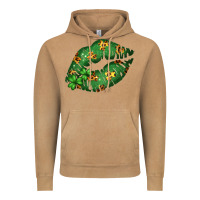Vintage Camel Green and Leopard Patterned Irish Day Lips Vintage Hoodie - Bettercallsaul