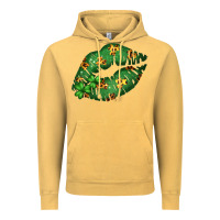 Vintage Mustard Green and Leopard Patterned Irish Day Lips Vintage Hoodie - Bettercallsaul