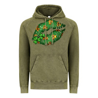 Green And Leopard Patterned Irish Day Lips Vintage Hoodie | Teevron