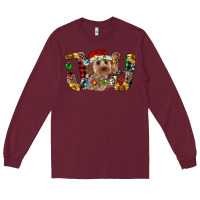 Burgundy Cockapoo Christmas Joy Long Sleeve Tee - RanaPortraitStore