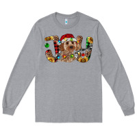Heather Grey Cockapoo Christmas Joy Long Sleeve Tee - RanaPortraitStore