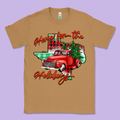 Home For The Holidays Texas Classic Tee Designed By Barkaloodesign