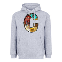 Heather Grey farm life alphabet lowercase letters c Heavyweight Hoodie - BundleAndBundleShop