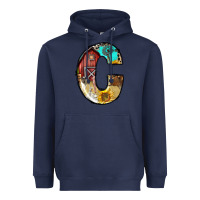 Navy farm life alphabet lowercase letters c Heavyweight Hoodie - BundleAndBundleShop