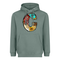Sage farm life alphabet lowercase letters c Heavyweight Hoodie - BundleAndBundleShop