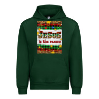 Forest Green Christmas Jesus Is The Reason Urban Hoodie - Artiststas